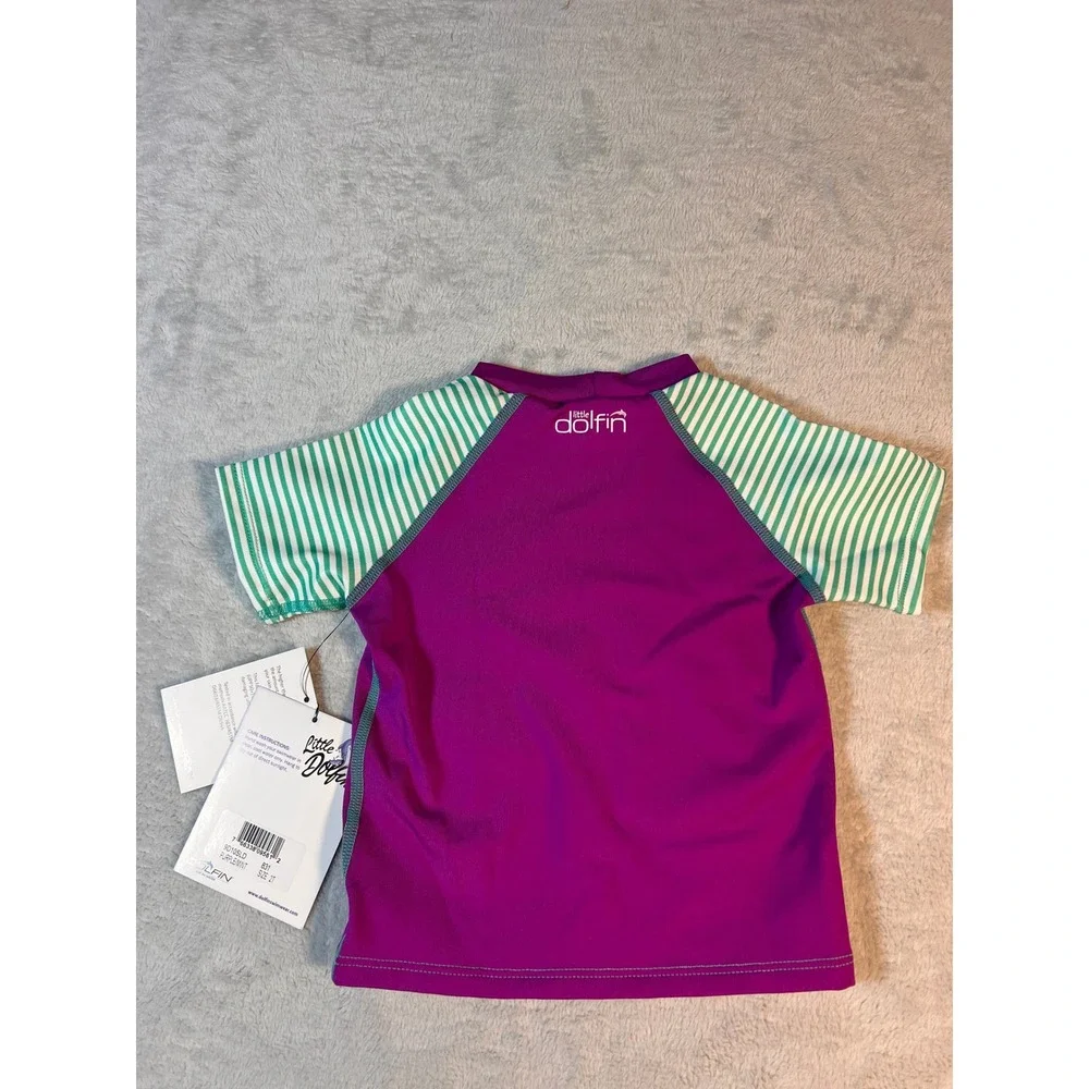 Little Dolfins Size 2T Purple‎ Mint Rash Guard Swim Shirt